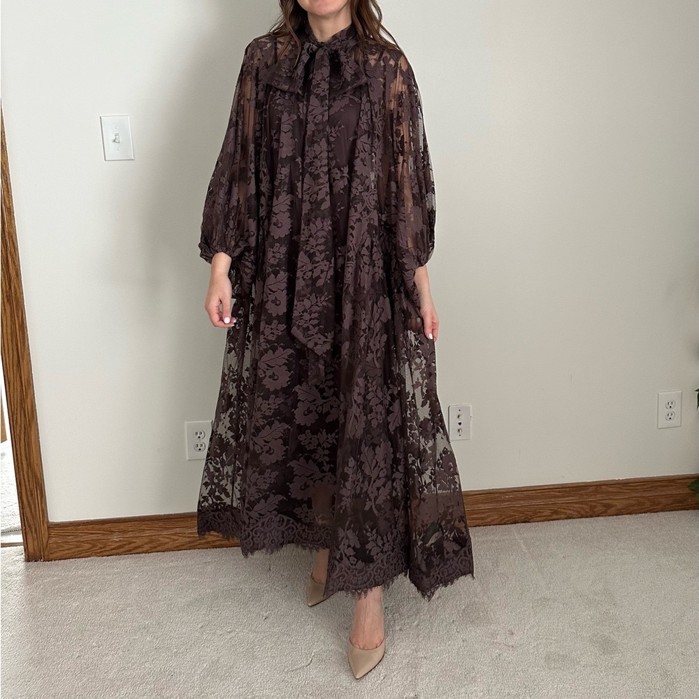 Elegant Lace Floral Zimmermann Maxi Dress